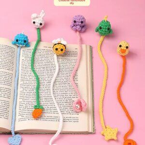 6-Pack Beginner Crochet Kit – Animal Bookmark DIY Set w/ Yarn & Video Tutorials